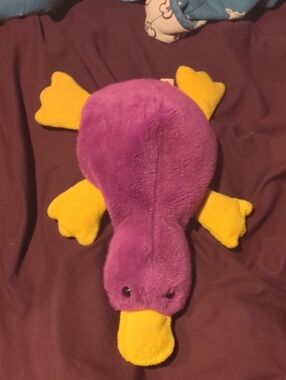 Ty Purple and Yellow Plush Duck with Heart Tag